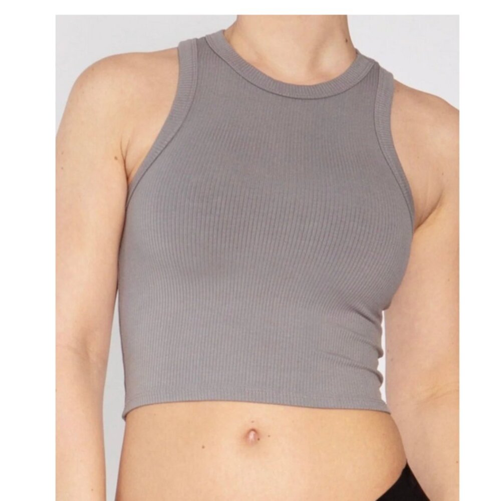 Briavia Gray Bridgewater Ribbed Tank S